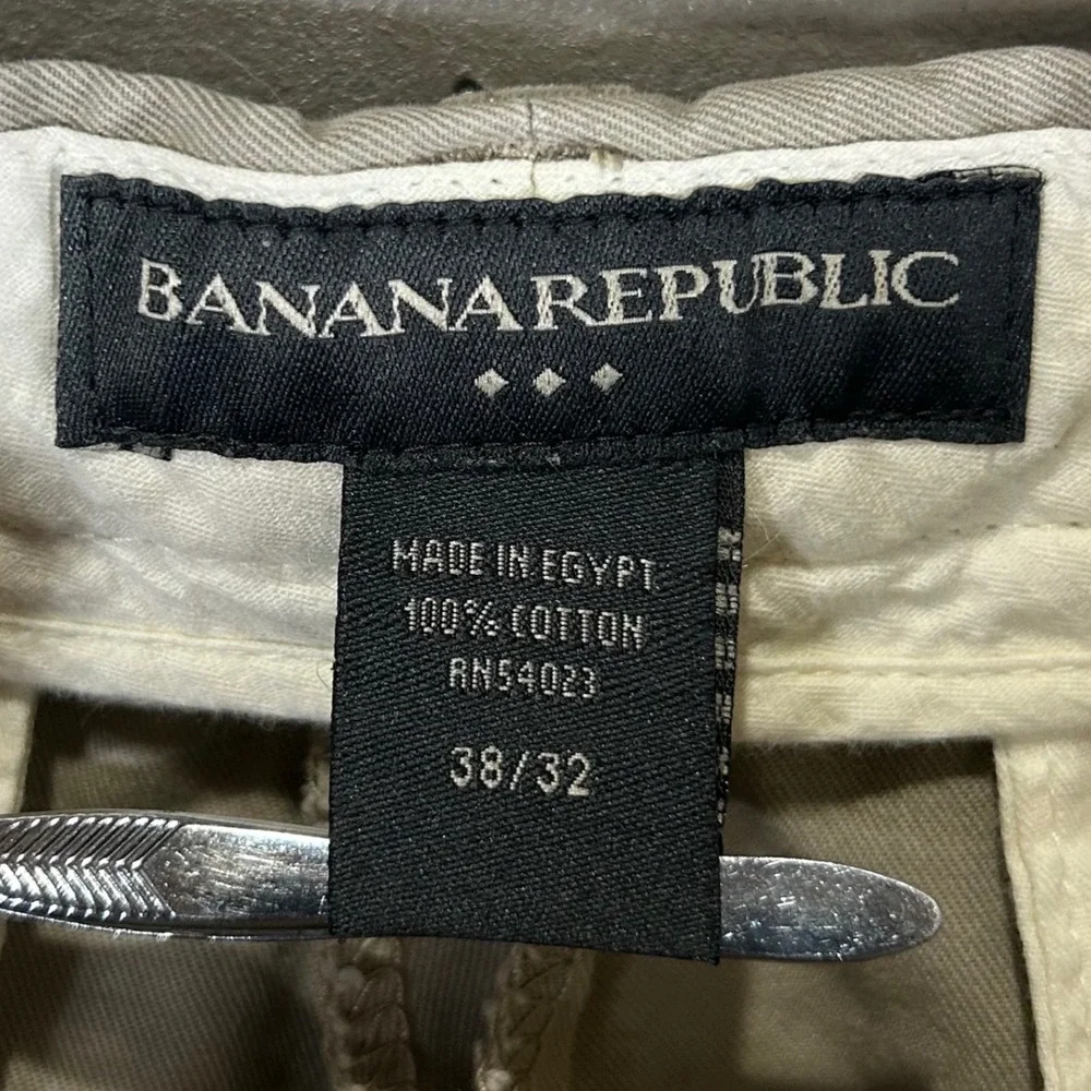 Banana Republic Mens 38x32 Khaki Tan 100% Cotton Chino Pants Trousers
